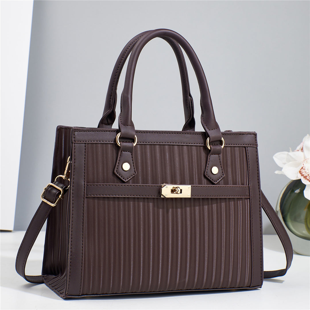 Damen elegante Handtasche mit Rippstruktur und abnehmbarem Schultergurt Nord Taschen