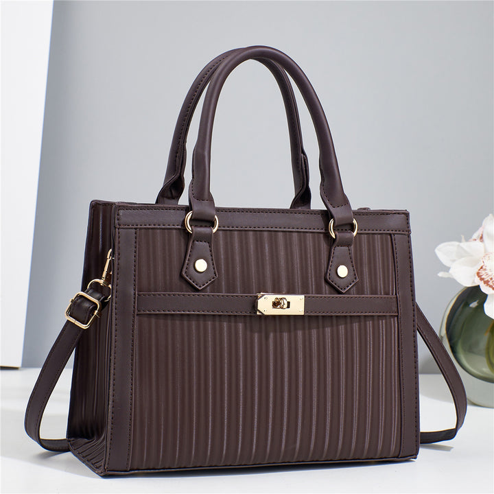 Damen elegante Handtasche mit Rippstruktur und abnehmbarem Schultergurt Nord Taschen