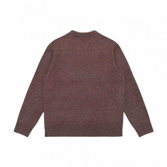 Unisex Mélange-Strickpullover mit Halbhals-V-Schlitz und kontrastiertem Innenbund Nord Taschen