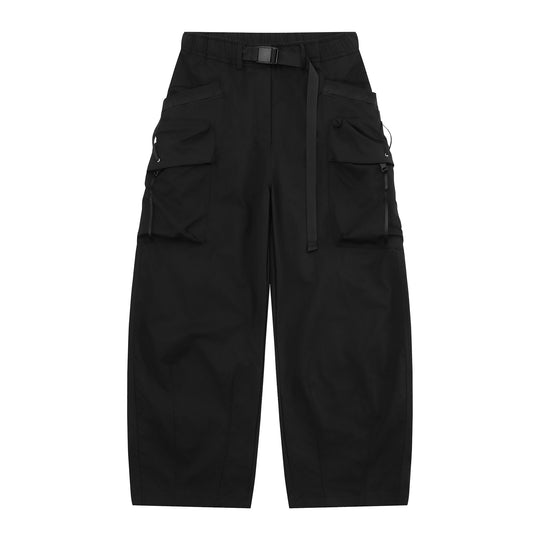 Damen Weite Cargo‑Culotte mit aufgesetzten Taschen und integriertem Webbing‑Gürtel Nord Taschen