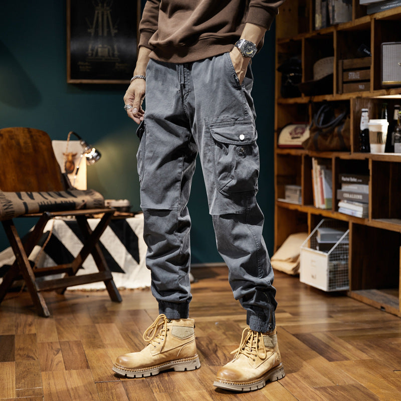 Herren Militärisch inspirierte Cargo-Joggerhose mit Tunnelzugbund und Klapp-Utility‑Taschen Nord Taschen