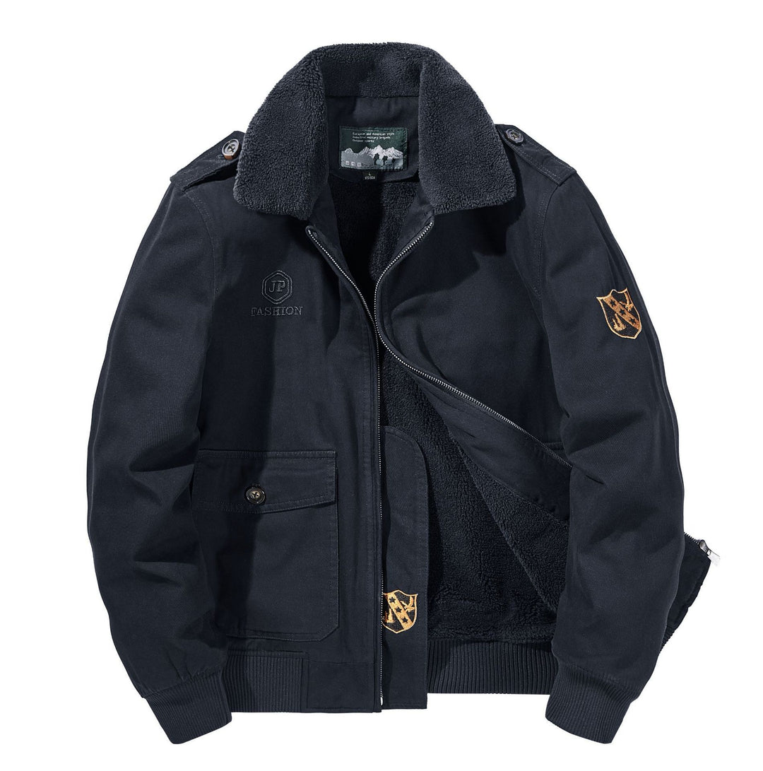 Herren Multifunktions-Pilotenjacke mit Sherpa-Futter, gesteppter Innenlage und aufgesetzten Pattentaschen Nord Taschen