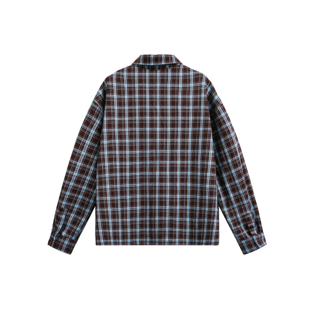 Herren Karierter Flanell-Overshirt-Jacke mit aufgesetzten Brusttaschen Nord Taschen