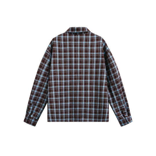 Herren Karierter Flanell-Overshirt-Jacke mit aufgesetzten Brusttaschen Nord Taschen