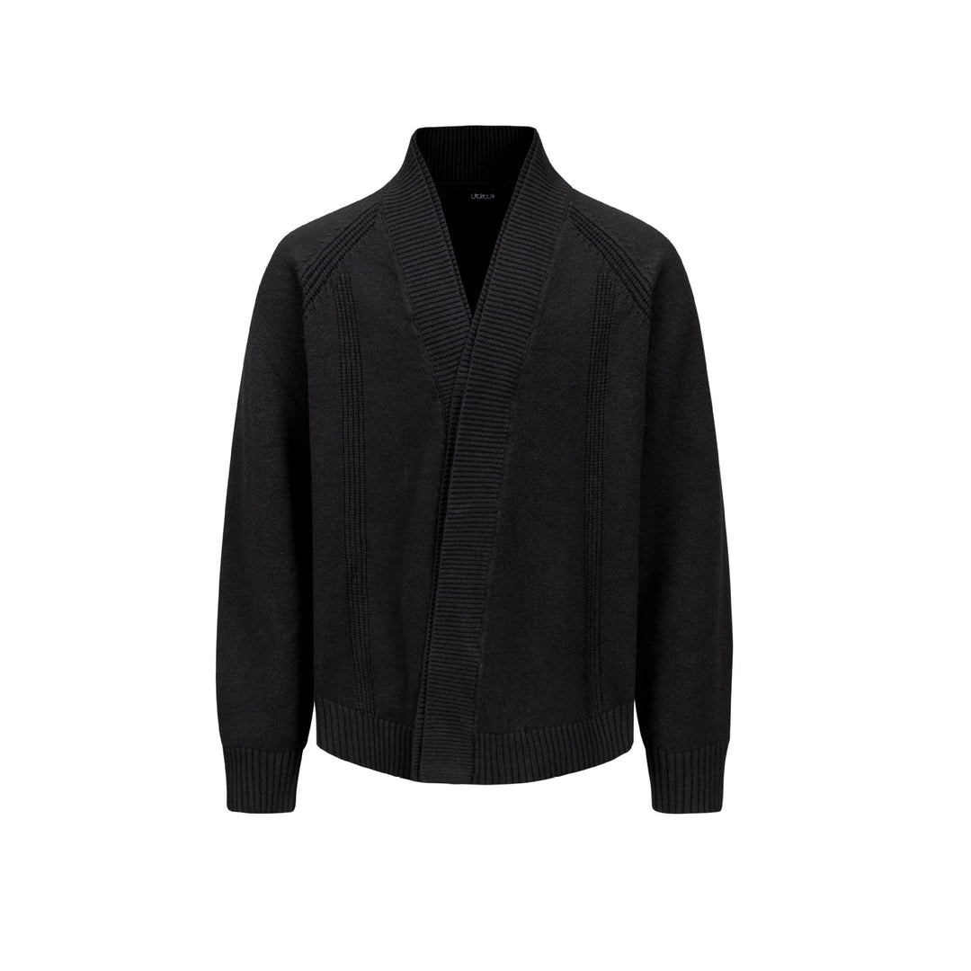 Herren Grobstrick-Cardigan mit Schalkragen und Rippenbündchen Nord Taschen