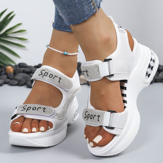Damen Sportliche Sandalen mit funkelnden Applikationen und atmungsaktivem Obermaterial