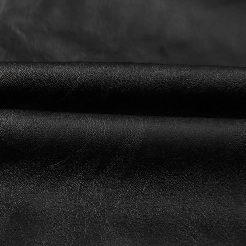 Herren Lederimitat-Bikerjacke im Vintage-Look mit Stehkragen, Ziernähten und Mehrfach-Reißverschlusstaschen Nord Taschen