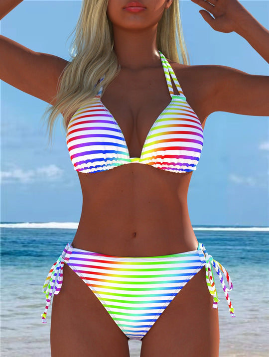 Damen Bikini-Set mit verspieltem Schnitt und trendigem Mustermix Nord Taschen