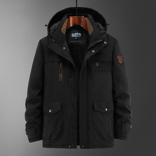 Herren Robuster gefütterter Field-Parka mit Teddyfutter, Kapuze und Multifunktions‑Taschen Nord Taschen