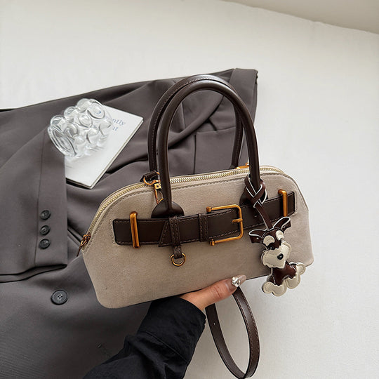Damen elegante Satchel-Tasche mit kontrastierenden Riemen Nord Taschen