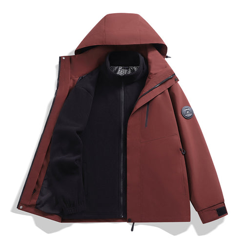Herren Softshell-Performancejacke mit abnehmbarer Kapuze, verdecktem durchgehendem Reißverschluss und ergonomischem Schnitt Nord Taschen