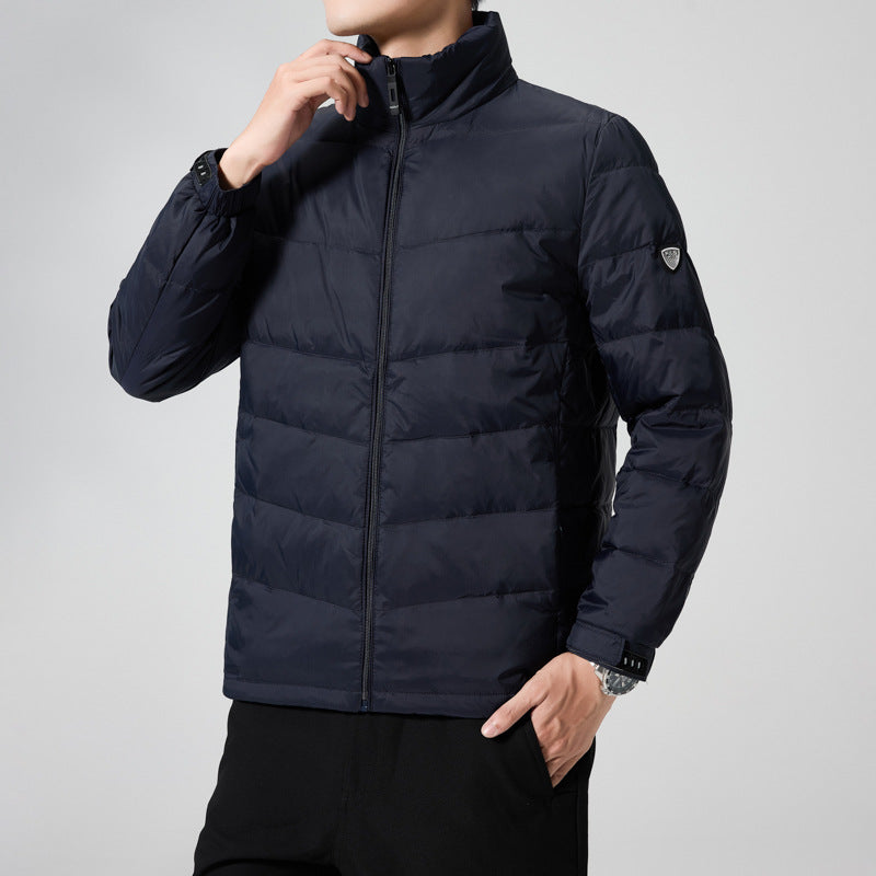 Herren Leichte gesteppte Thermojacke mit Stehkragen und winddichter Isolierung Nord Taschen