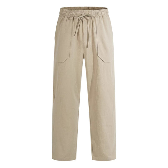 Herren nan weite Relaxhose aus Leinen-Mix mit Kordelbund und aufgesetzten Beintaschen Nord Taschen