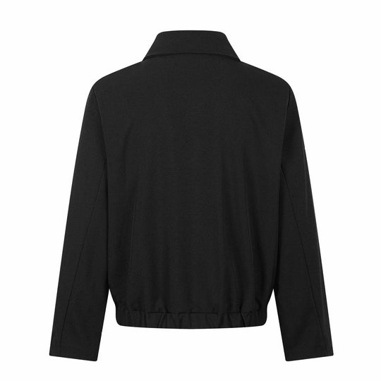 Damen Kurzblouson im Overshirt‑Stil mit markantem Hemdkragen und Metallhakenverschluss Nord Taschen