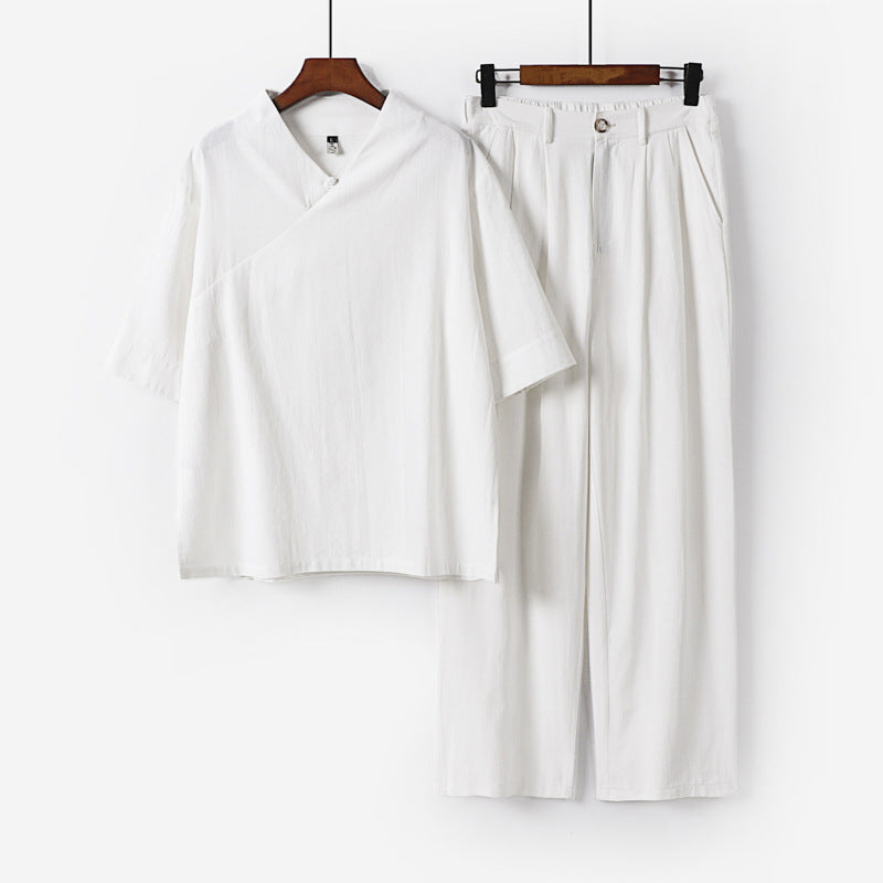 Unisex Locker sitzendes Lounge-Set im Kimono-Stil mit halblangem Arm und elastischer Bundhose Nord Taschen