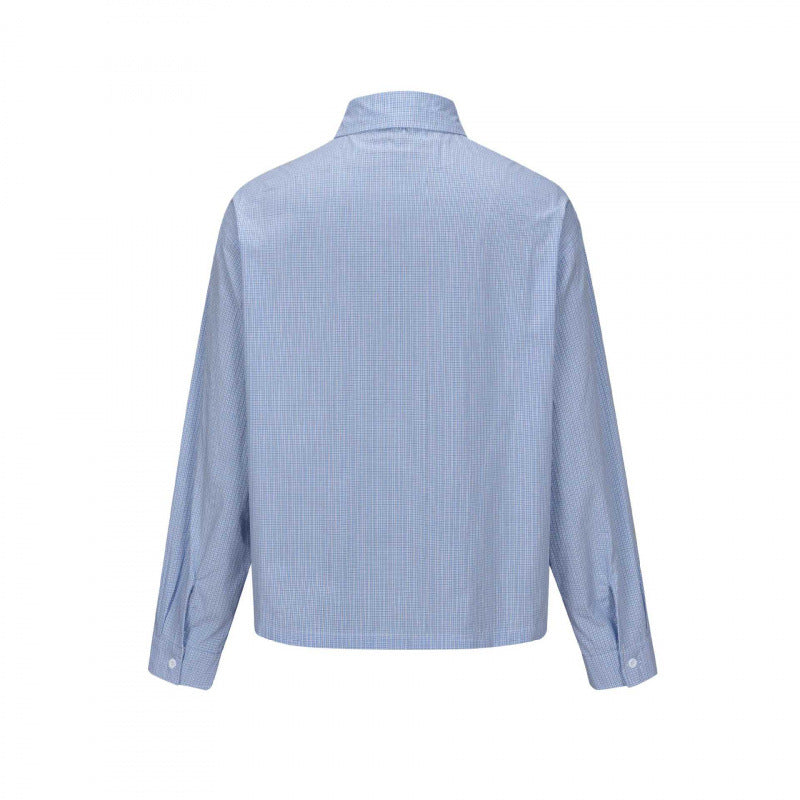 Unisex Kastenförmiges Overshirt im Boxy‑Cut mit feinem Vichy‑Karo und Hemdkragen Nord Taschen