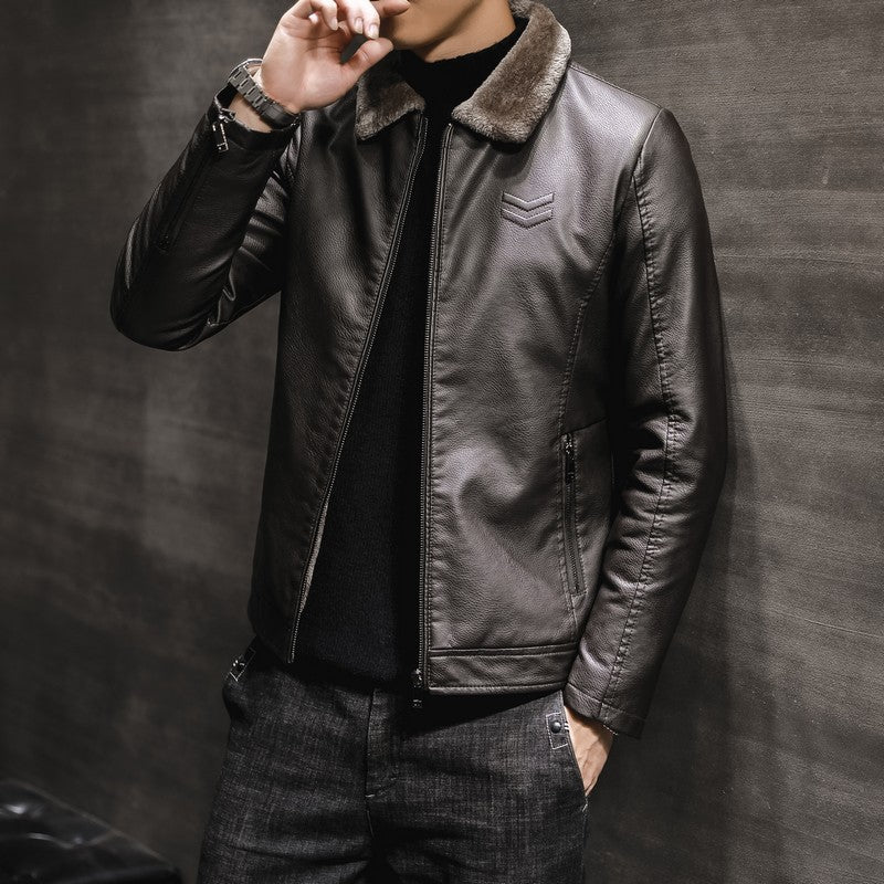 Herren modische und warme Lederjacke Nord Taschen