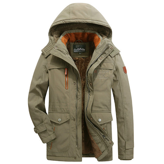 Herren winddichter Freizeitparka mit kuscheliger Teddyfleece‑Innenschicht und Multifunktionstaschen Nord Taschen