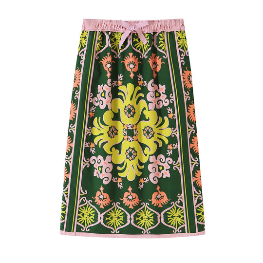 Damen Geblümte Chiffonbluse mit Schleifenkragen und Volumenärmeln Nord Taschen