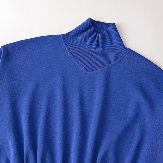 Damen Cropped Oversize-Pullover mit Stehkragen‑V‑Schlitz und gerafftem Saum Nord Taschen