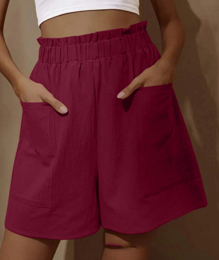 Damen Baumwollshorts mit elastischem Bund und praktischen Taschen
