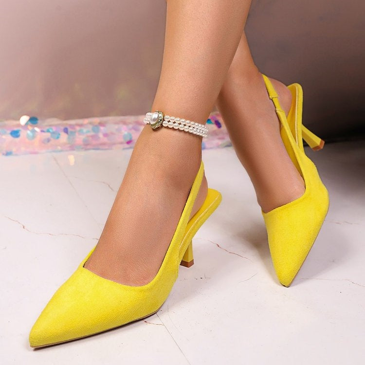 Damen Elegante Slingback-Pumps mit glänzendem Riemendesign