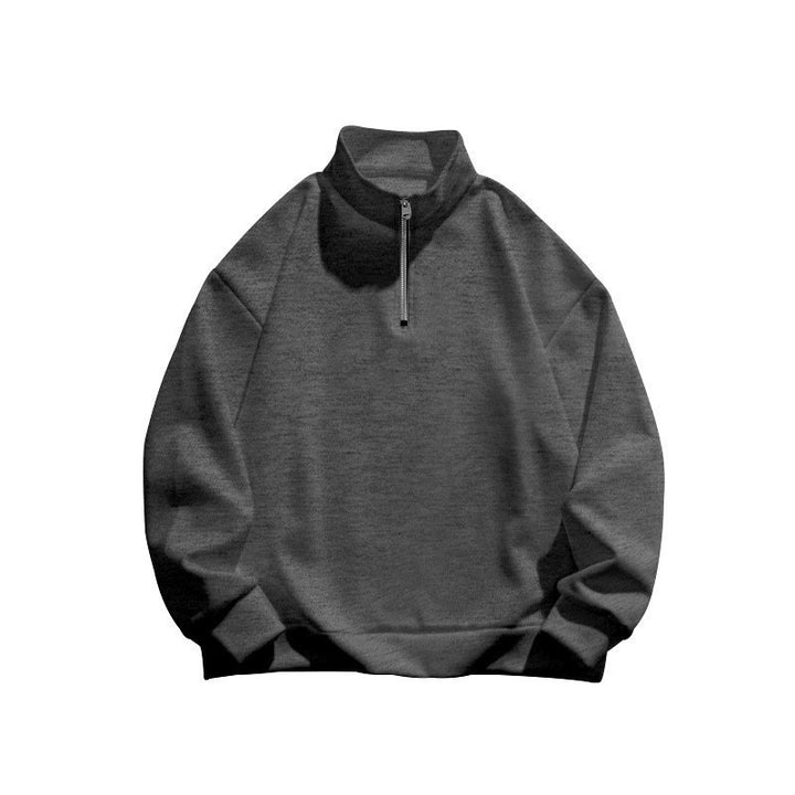 Unisex nan oversized Sweatshirt mit halbem Reißverschluss und Stehkragen aus weichem Baumwollmix Nord Taschen