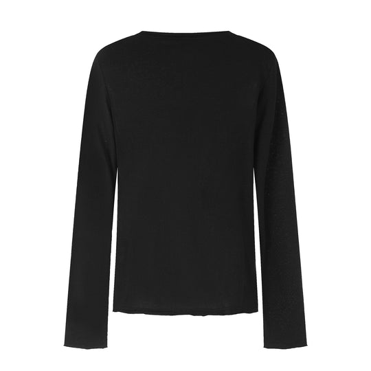 Damen Rundhals-Longsleeve aus Baumwollmix mit Vintage-Union-Jack-Print und Kontrastärmeln Nord Taschen