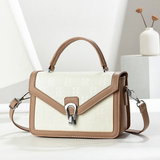 Damen Handtasche mit modernem Karomuster und abnehmbarem Schulterriemen Nord Taschen