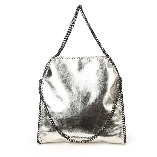 Damen Metallic Handtasche mit Kettenakzent und modischem Design Nord Taschen