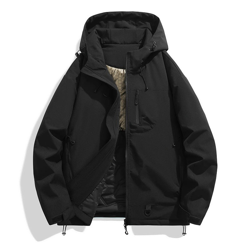 Damen Wasserdichte isolierte Softshell‑Thermojacke mit Kapuze und Multifunktionstaschen Nord Taschen