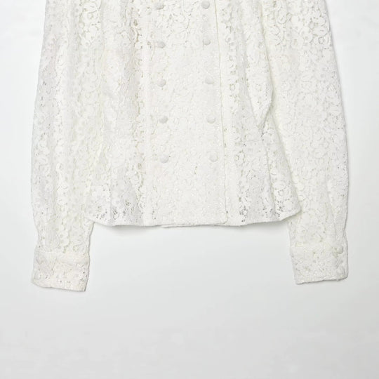 Damen Spitzenjacke mit zarter Blumen-Spitze, dekorativer Knopfleiste und ballonärmeln Nord Taschen