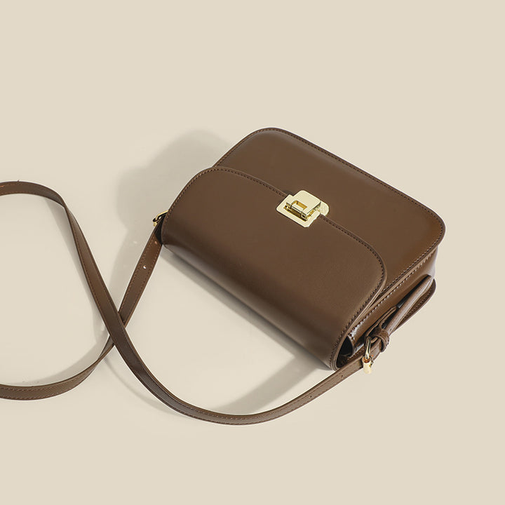 Damen Umhängetasche mit edler Metallschnalle und hochwertigem Leder Nord Taschen