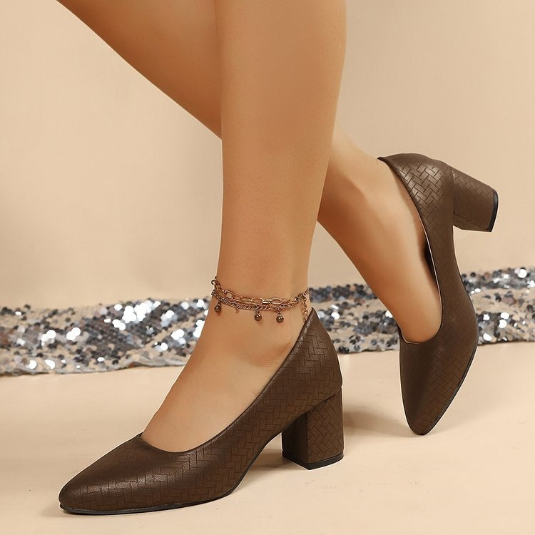 Damen Stilvolle Blockabsatz-Pumps