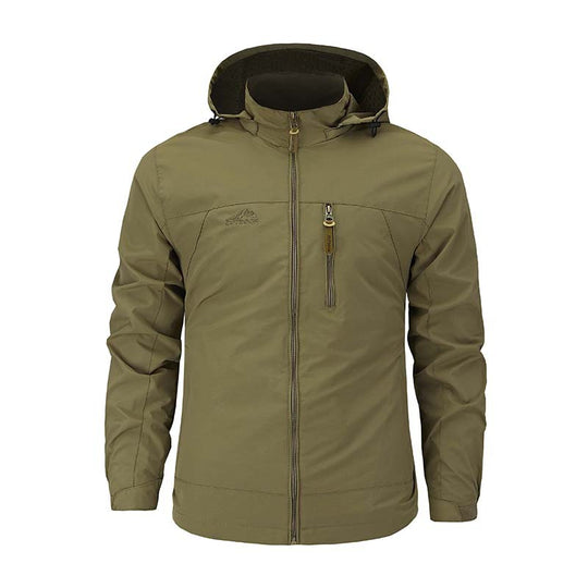 Herren Multifunktionale Softshell-Outdoorjacke mit Kapuze, Brustreißverschluss und atmungsaktivem Futter Nord Taschen