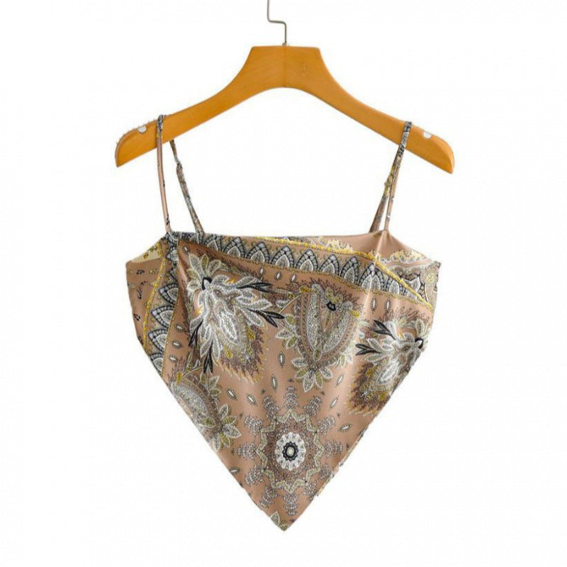Femme Artistic Bandana Stil Crop Top