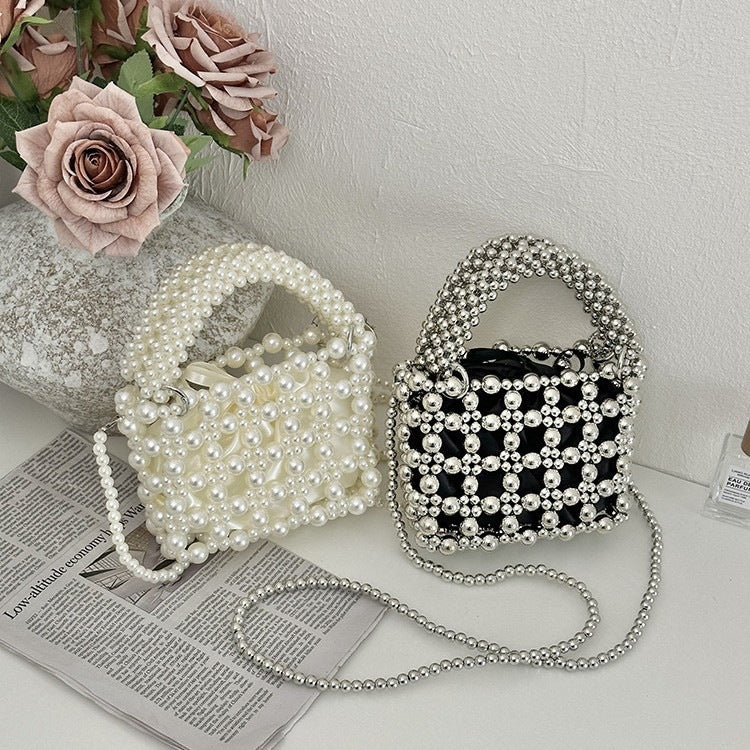 Damen Designer Handtasche aus kunstvollen Perlen Nord Taschen