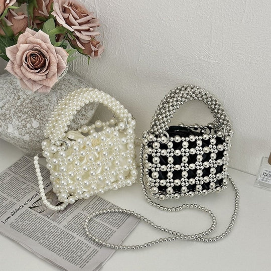Damen Designer Handtasche aus kunstvollen Perlen Nord Taschen