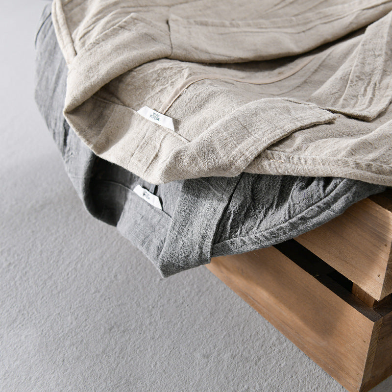 Herren legerer Leinenblazer mit strukturierter Optik und aufgesetzten Taschen Nord Taschen