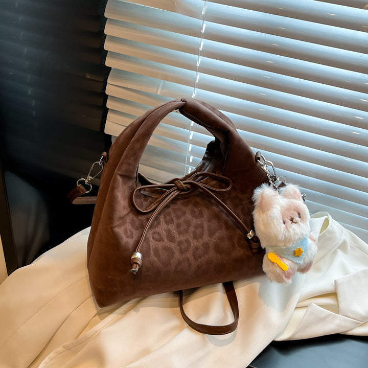 Damen Hobo-Tasche mit elegantem Leopardenmuster und praktischen Tragegriffen Nord Taschen