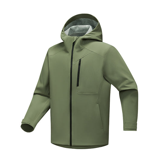 Herren Technische Softshell‑Regenjacke mit wasserdichter Membran, verschweißten Nähten & Kapuze Nord Taschen