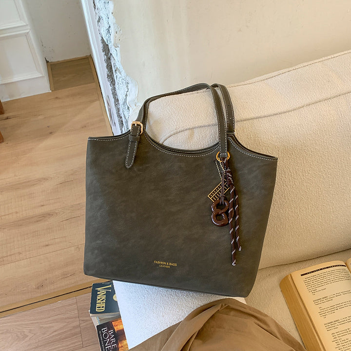 Damen minimalistischer Schultertasche mit hochwertiger Oberflächenstruktur Nord Taschen