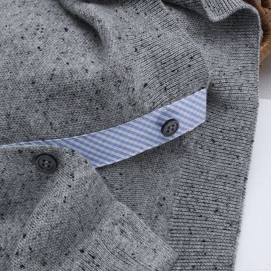 Damen Kurz geschnittener Feinstrick-Cardigan mit kontrastierenden Hemdblusenmanschetten Nord Taschen