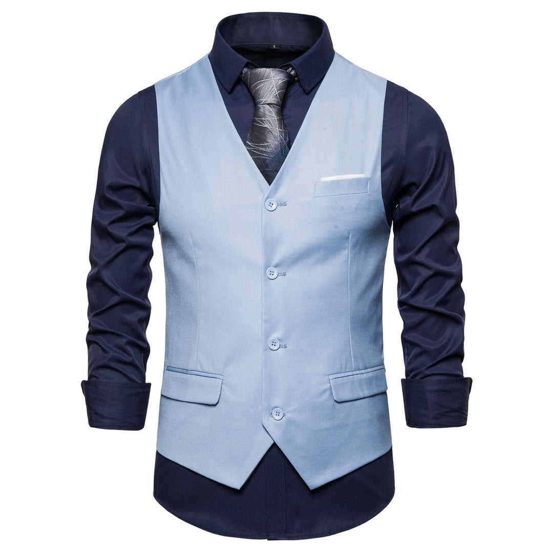 Herren Anzugweste in tailliertem Slim-Fit mit V‑Ausschnitt und Pattentaschen Nord Taschen