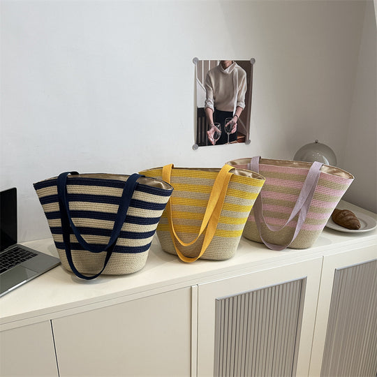 Damen Strandtasche mit modischen Streifen Nord Taschen