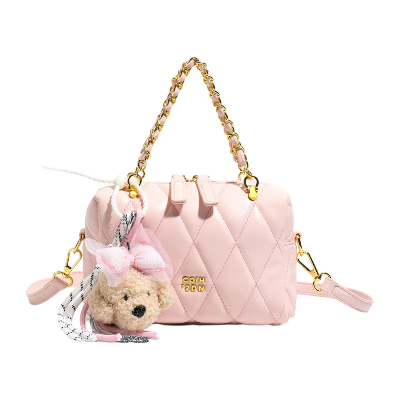 Damen modische Mini-Handtasche mit verspieltem Tieranhänger Nord Taschen