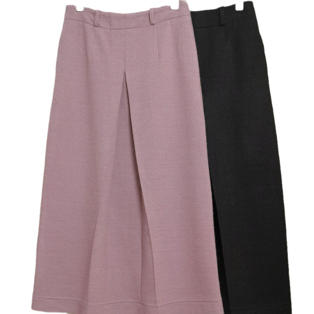 Damen Midirock mit hohem Bund und zentraler Kellerfalte Nord Taschen