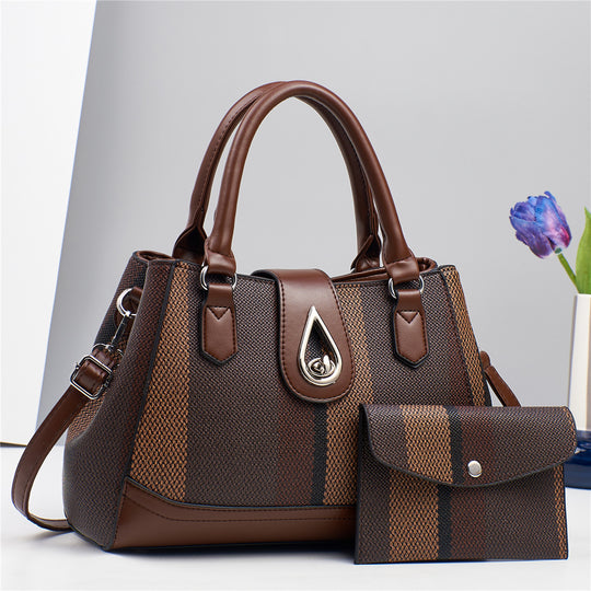 Damen hochwertige Handtasche mit luxuriösem Streifenmuster Nord Taschen