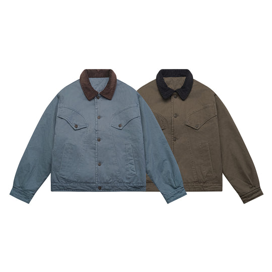 Herren Oversized Canvas‑Blousonjacke mit Cordkragen und aufgesetzten Pattentaschen Nord Taschen