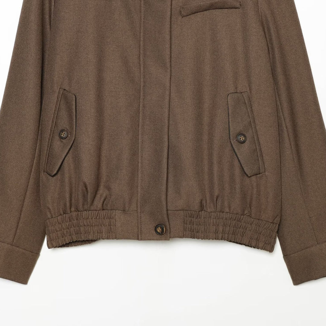 Damen Hochtaillierte konische Wolloptik-Stoffhose mit Bügelfalte und schmaler Knöchelpassform Nord Taschen